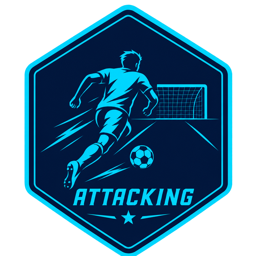 Attacking badge — a player running toward goal